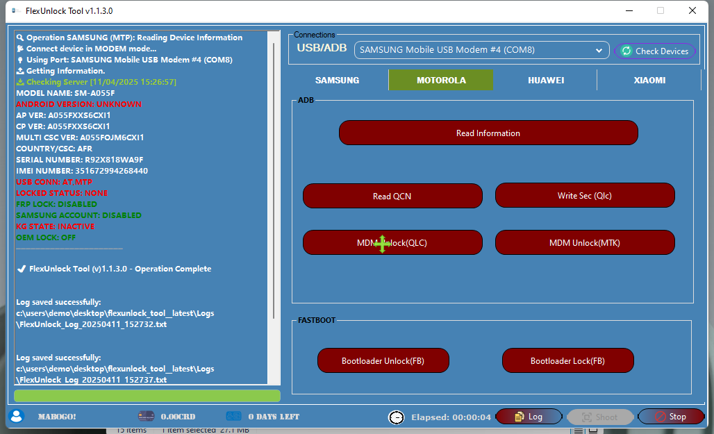 FlexUnlock Screenshot